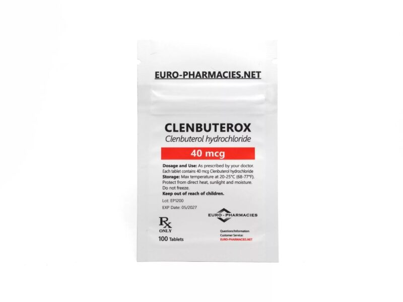Euro Pharmacies Clenbuterox (Clenbuterol) – 40mcg/tab -100 tab/bag